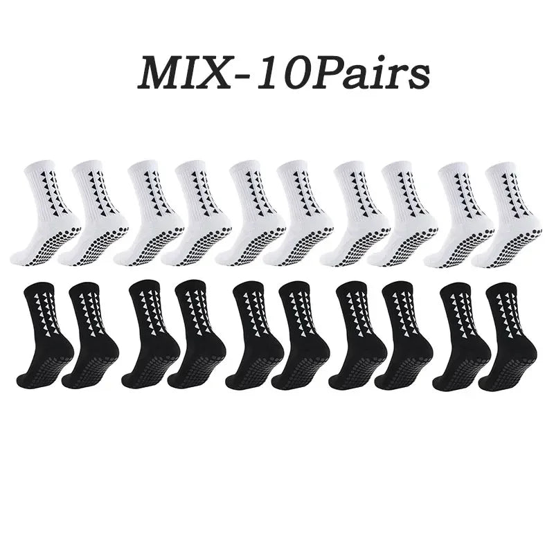 1-10 Pairs men women football grip socks towel bottom sport socks rugby soccer cycling running Exercise athletic socks